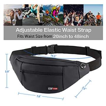 MAXTOP Large Fanny Pack - Hands-Free Design for All Activities