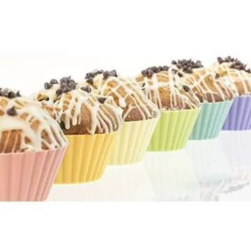 Jumbo Silicone Baking Cups - 13 Reusable Nonstick Liners