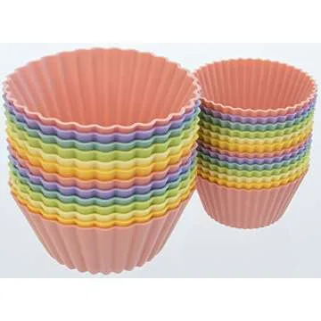 Jumbo Silicone Baking Cups - 13 Reusable Nonstick Liners
