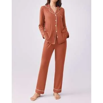 Ekouaer Women’s Soft Button Down Pajamas Set - Comfort Style