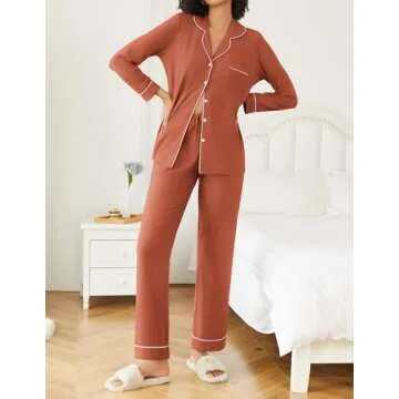Ekouaer Women’s Soft Button Down Pajamas Set - Comfort Style