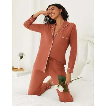 Ekouaer Women’s Soft Button Down Pajamas Set - Comfort Style