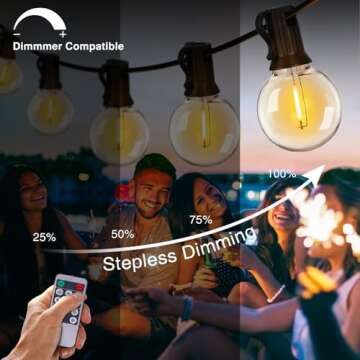 ZJOJO Solar Outdoor String Lights 35FT G40 Globe Patio Lights Outdoor String Lights Solar Powered with 15 Edison Glass Bulbs 2700K Shatterproof Hanging Lights for Porch Garden Backyard Pergola Bistro