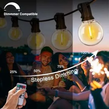 ZJOJO Solar Outdoor String Lights 35FT G40 Globe Patio Lights Outdoor String Lights Solar Powered with 15 Edison Glass Bulbs 2700K Shatterproof Hanging Lights for Porch Garden Backyard Pergola Bistro