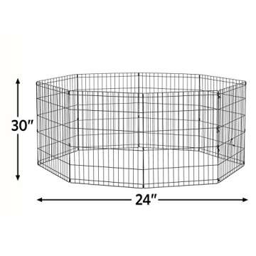 New World Dog Exercise Pen & Playpen, 24" W x 30" H, No Door, Black