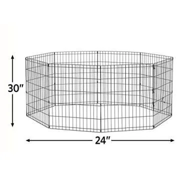 New World Dog Exercise Pen & Playpen, 24" W x 30" H, No Door, Black