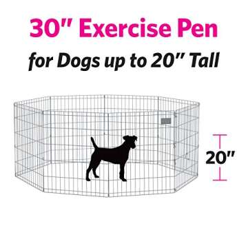 New World Dog Exercise Pen & Playpen, 24" W x 30" H, No Door, Black