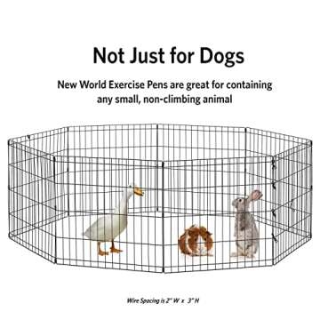 New World Dog Exercise Pen & Playpen, 24" W x 30" H, No Door, Black