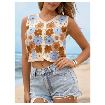 SweatyRocks Floral Crochet Cardigan Women's Summer Sweater