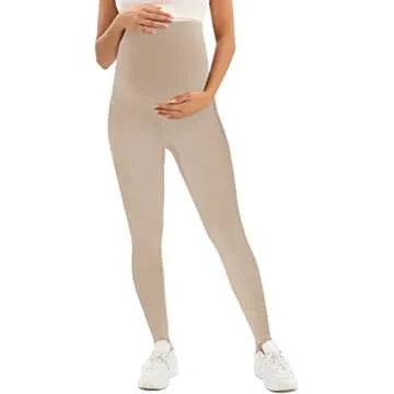 MIRITY Maternity Ribbed Leggings with Pockets