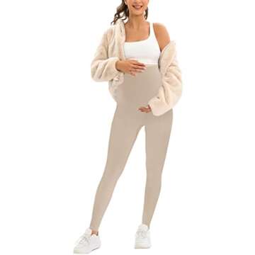 MIRITY Maternity Ribbed Leggings with Pockets