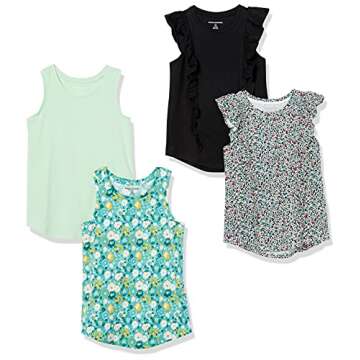 Amazon Essentials Girls and Toddlers' Tank Top, Multipacks