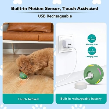BARHOMO Interactive Dog Ball - Rechargeable & Durable