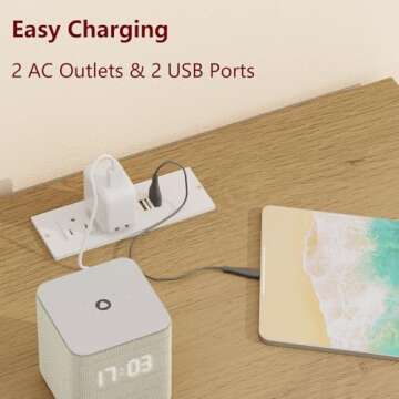 Irontar Rattan Nightstand with Charging Station, Night Stand with 3 Large Drawers, Boho End Table, Bedside Table with Metal Handles, Accent Table for Bedroom, Natural BZZ011ME