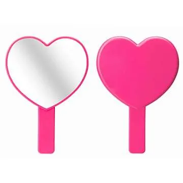 Heart-Shaped Portable Makeup Mirror - Stylish & Lightweight