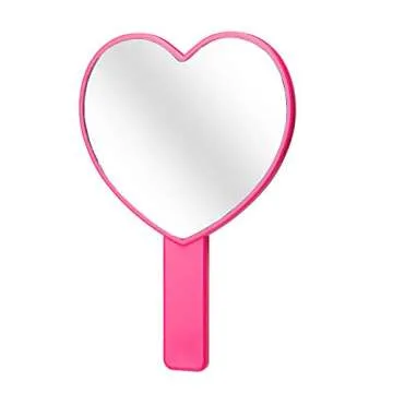 Heart-Shaped Portable Makeup Mirror - Stylish & Lightweight
