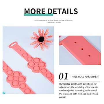 Push Pop Bracelets Fidget Toys, 2 Pcs Wearable Stress Relief Push Bubble Fidget Bracelets Sensory Fi...