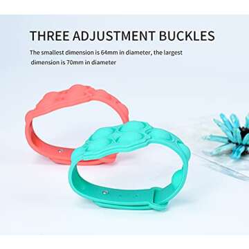Push Pop Bracelets Fidget Toys, 2 Pcs Wearable Stress Relief Push Bubble Fidget Bracelets Sensory Fidget Hand Finger Press Silicone Toy for Kids, Girls and Adults Anxiety ADHD ADD Autism (Blue/red)