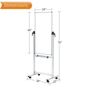 VIZ-PRO Mobile Magnetic Whiteboard 48" x 24"