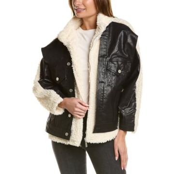 BLANKNYC Women's Vegan Leather Sherpa Jacket - Stylish & Comfortable