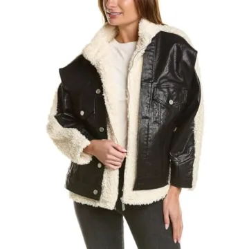 BLANKNYC Women's Vegan Leather Sherpa Jacket - Stylish & Comfortable