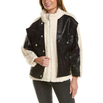 BLANKNYC Vegan Leather Sherpa Jacket for Women