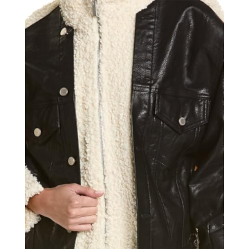 BLANKNYC Vegan Leather Sherpa Jacket for Women