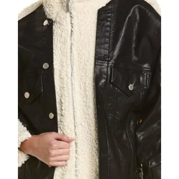 BLANKNYC Vegan Leather Sherpa Jacket for Women