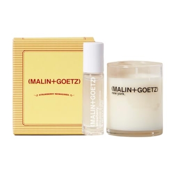 Malin + Goetz Strawberry Reimagined Perfume Oil + Candle Duo – Sweet & Soft Fragrance Set for Men ...