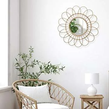 Chillyday Rattan Wall Mirror - Stylish Home Decor