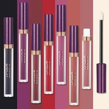 QiBest 8pcs Matte Lipstick Set - Velvety Colors for All Occasions