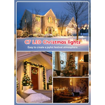 C7 LED Vintage Christmas String Lights for Outdoor Use