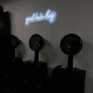 MewNeon Good Hair Day LED Neon Sign for Hair Salon Wall Decor,Barber Salon Light Sign,Salon Decor for Hair Stylist,USB Powered Salon Sign for Business-20" Cold White