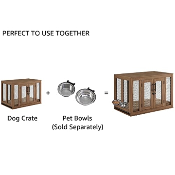 Unipaws Decorative Dog Crate for Medium Dogs with Tray