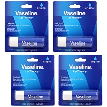 Vaseline Lip Therapy Original - 4 Pack for Dry Lips