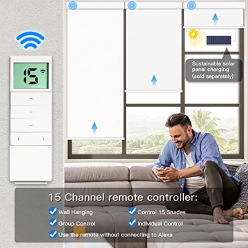 Tokblind Smart Motorized Blackout Roller Shades with Remote