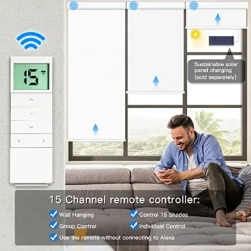 Tokblind Smart Motorized Blackout Roller Shades with Remote