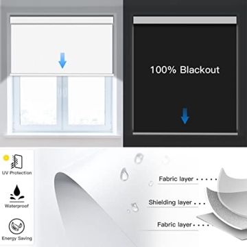 Tokblind Smart Motorized Blackout Roller Shades with Remote
