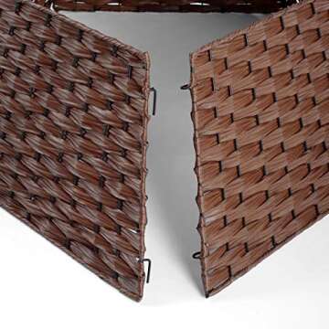 Christmas Tree Collar Basket, LordofXMAS Handwoven Plastic Ring for Artificial Christmas Trees Decoration, Pentagon Brown