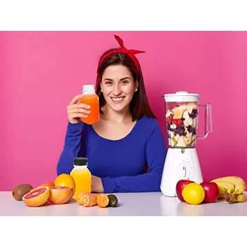 12 Pcs 6 oz Plastic Juice Bottl, Reusable Transparent Bulk Beverage Container With Black Lid, Suitable For Juice, Milk And Other Beverages