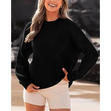 BTFBM Women's Casual Oversized Knit Sweater - Fall 2024