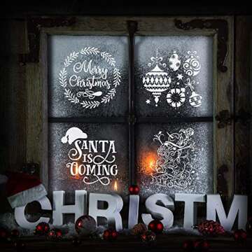Reusable 12 x 12 Inch Christmas Stencils for Crafts
