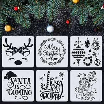Reusable 12 x 12 Inch Christmas Stencils for Crafts