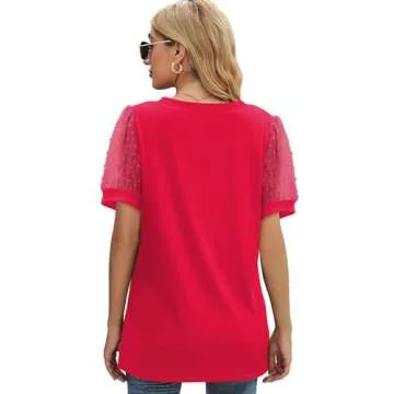 Aokosor Valentines Shirts Women Short Sleeve Tops Fashion Leopard Hearts Print M