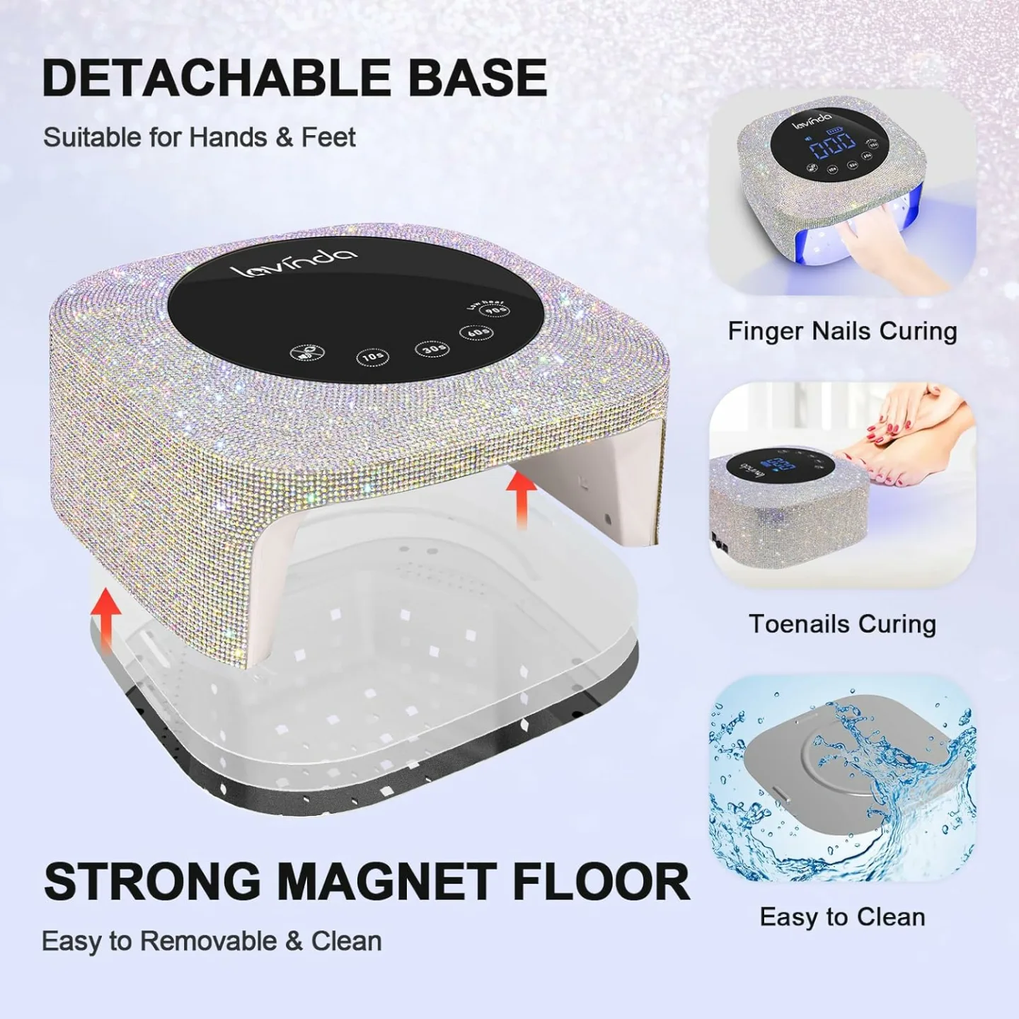 54W Cordless Lavinda UV LED Nail Lamp for Quick Dry