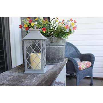 A Cheerful Giver Flickering Flameless Candles with Remote - LED Battery Candles for Indoor/Outdoor Use - Wedding Decorations and Table Decor - 5.5" W x 13.5" H x 1.5" L - Tan