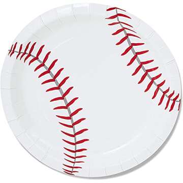 BLUE PANDA 80 Pack BaseBall Plates, Sports Themed Birthday Party Supplies and Decorations (7 in)