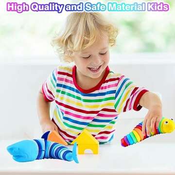 Kabvry Fidget Toys Slug ,Sensory Slug Fidget Toys for Kids ,Toddler Sensory Toys,Easter Egg fillers,...