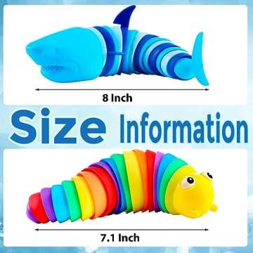 Kabvry Fidget Toys Slug ,Sensory Slug Fidget Toys for Kids ,Toddler Sensory Toys,Easter Egg fillers,ADHD Autism Toys,Preschool Boy Girl Gifts Idea,Easter Basket Stuffers for Kids(Shark and Slug)