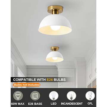 MIAOMEIO Semi Flush Mount Ceiling Light, Modern Ceiling Light Fixture for Kitchen Island Dining Room...